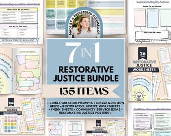 Restorative Justice Bundle, Talking Circle, Conflict Resolution, School Counselors, Social Workers, SEL, Class Management, Growth Mindset
