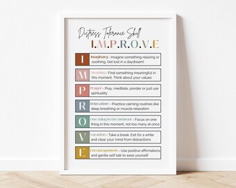 DBT IMPROVE Skills Poster | Distress Tolerance, Mindfulness (Digital Download)