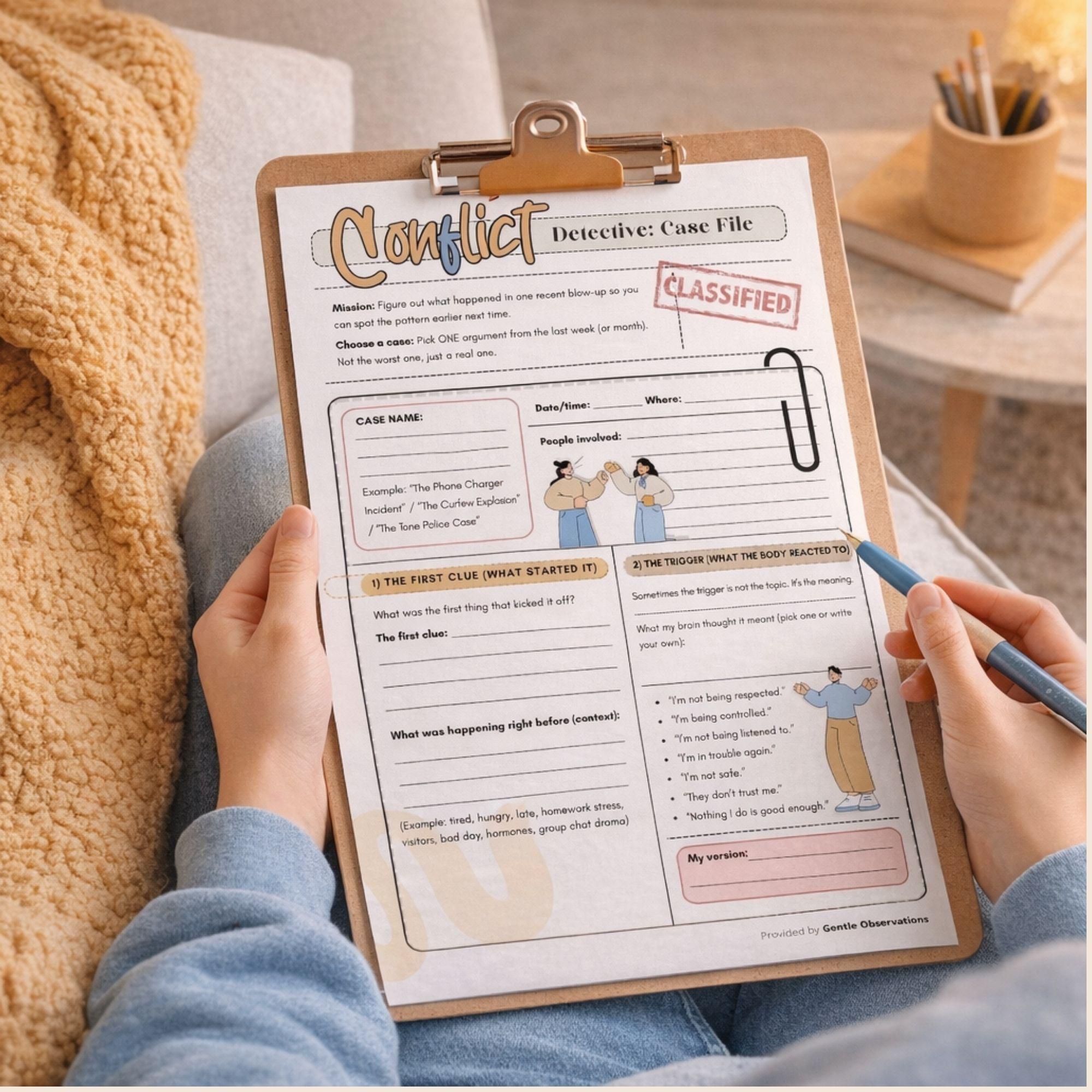Parent and Teen Family Conflict Worksheets for Positive Communication ...