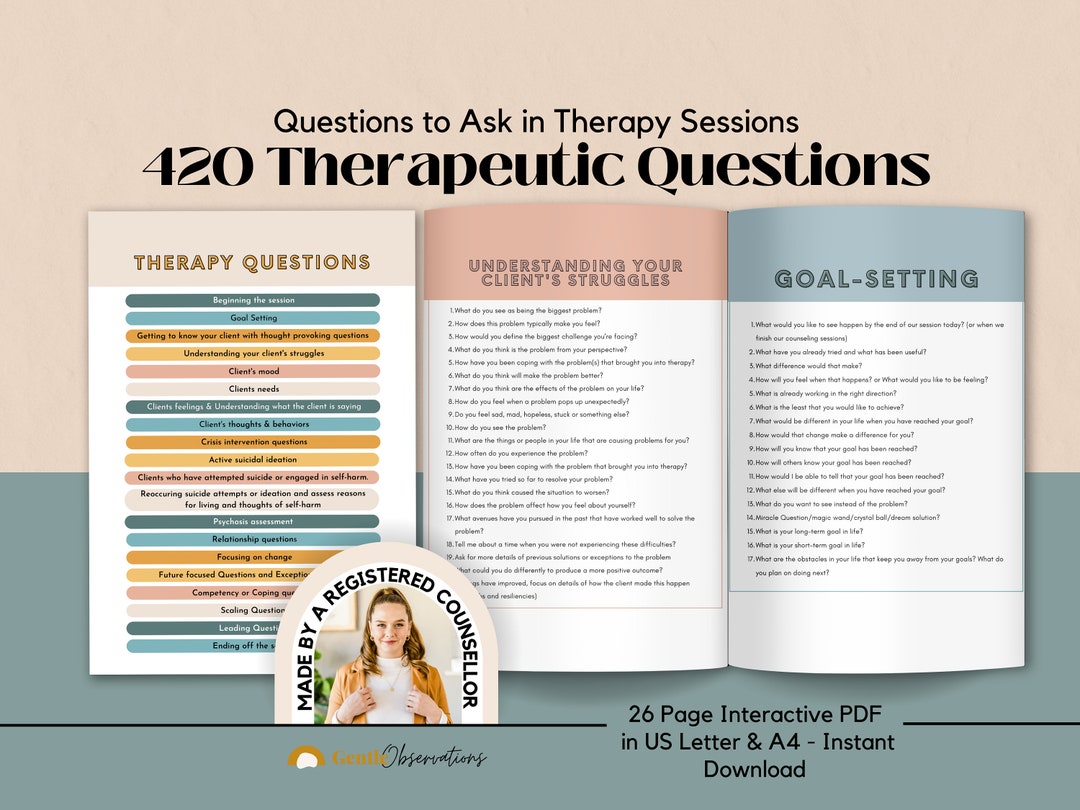 Therapy Questions, Counseling Session Questions, Openended