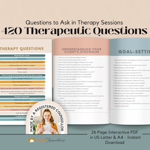 Therapy Questions, Counseling Session Questions, Open-ended Conversation Starters, Therapy Cheat Sheet, Clinical Notes, Intake Session Forms