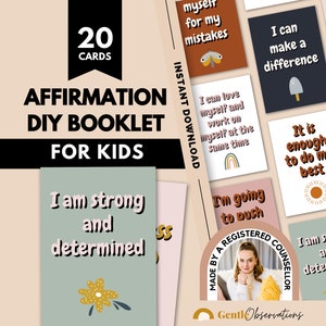 Daily Positive Affirmations Pocket Book for Kids, Growth Mindset Coping Skills Therapy Technique for Emotional Regulation for Kids, SEL, CBT