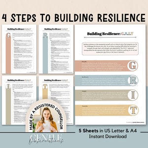 Building Resilience Psychoeducational Worksheets and Coping Skills List, Trauma Counseling Worksheets, Post Traumatic Growth, PTSD Worksheet