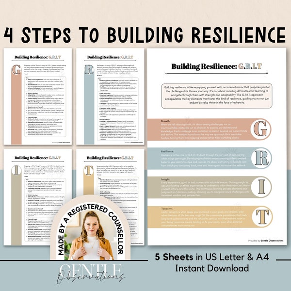 Building Resilience Psychoeducational Worksheets and Coping Skills List, Trauma Counseling Worksheets, Post Traumatic Growth, PTSD Worksheet