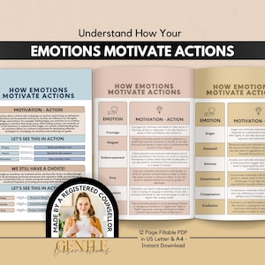 How Emotions Motivate Verhaltenstherapie, Office Form für Psychologen und Therapeuten, CBT Arbeitsblatt, Emotionsregulierung, Selbsthilfeblatt
