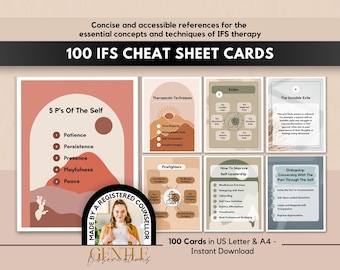 IFS Cheat Sheet Flashcards, Internal Family Systems, IFS Parts Mapping Exercise, ifs Prompts, IFS Trauma, Therapy Cards, Coping Skill Cards