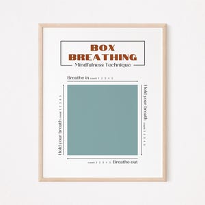 Impression de respiration en boîte, affiche de technique de pleine conscience (téléchargement numérique) image 4