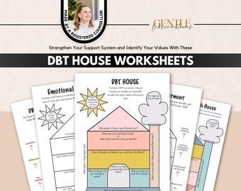 DBT House Worksheet, Self-Esteem, Growth Mindset (PDF)