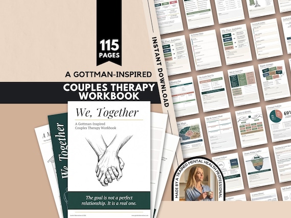 Gottman Method Couples Therapy Workbook, Relationship Counseling Printable, Marriage Communication and Conflict Resolution Tool