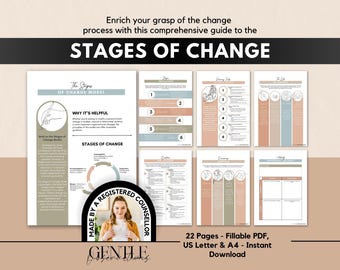 Stages of Change: Transtheoretical Model, Behavioral Change Workbook, Addictions Counseling, Solution-Focused & Motivational Interviewing