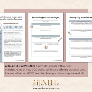 May include: A set of three printable worksheets for coping with intrusive images using the Imagery Rescripting Technique. The worksheets are titled "Coping with Intrusive Images Using the Imagery Rescripting Technique", "Rescripting Intrusive Images", and "Rescripting Intrusive Images".