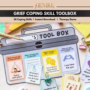 Toolbox rouwverwerking voor kinderen vaardigheidskaarten rouwverwerking, rouwprompts, rouwbevestigingen, rouwwerkbladen Leerhulpmiddel sociaal emotioneel