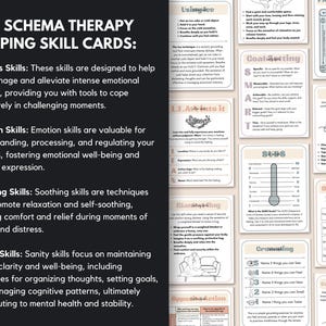 Schema Therapy Coping Skill Cards Include: DBT Skills, Somatic Therapy, Reparenting Scripts, Goal Setting, Journal Prompts, Breathing & More image 2