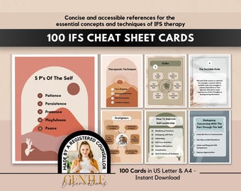 IFS Cheat Sheet Flashcards, Internal Family Systems, IFS Parts Mapping Exercise, ifs Prompts, IFS Trauma, Therapy Cards, Coping Skill Cards