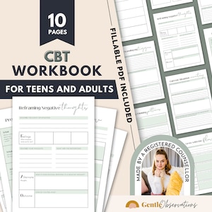 Fillable CBT Worksheets, Therapy Worksheets, Anxiety Relief, Therapy Sheets, Psychology Tool, Therapy Office Forms, CBT Workbook, LMFT Tool