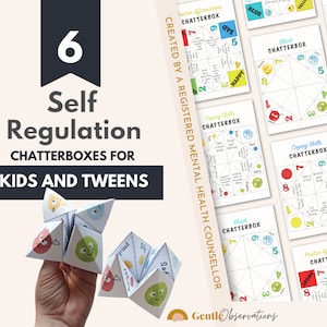 Zones of Self-Regulation, Kids Coping Skills Chatterbox, Social Skills Fortune Teller, Anxiety Relief Psychology Tool for School Counselors