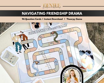 Juego de mesa de habilidades sociales y amistad para niños, aprendizaje socioemocional, comunicación asertiva, resolución de conflictos, terapia de grupo y relaciones saludables.