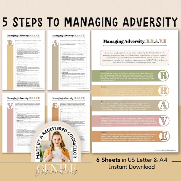 Steps To Managing Adversity and Building Resilience Before Managing Crisis and Trauma, Building Resilience Psychoeducational Therapy Sheets