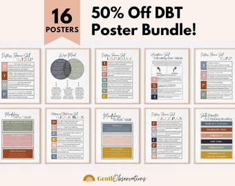DBT Skills Poster Bundle, Therapy Office Decor (Digital Download)