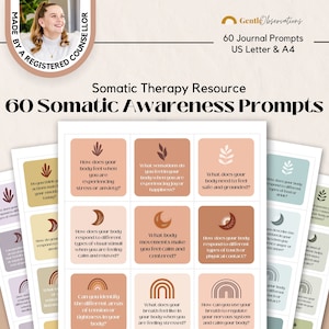Somatic Awareness Journal Prompt Fragekarten, Somatische Erfahrungen & Felt Senses Journal Prompts, Therapie Fragekarten, PTBS Verarbeitung
