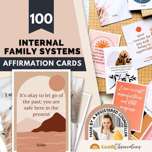 100 Affirmationskarten für innere Familiensysteme, Teile Arbeit für Trauma, Angst, Perfektionismus, innerer Kritiker, Scham, Schuldgefühle & Selbstliebe