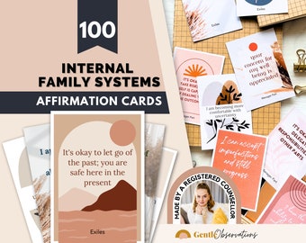 100 Internal Family Systems Affirmation Cards, Parts Work Cards for Trauma, Anxiety, Perfectionism, Inner Critic, Shame, Guilt & Self Love