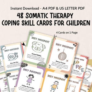Somatische therapie copingkaarten voor kinderen, emotionele regulatie (digitale download) afbeelding 7