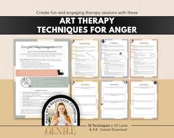 Anger Management Art Therapy Techniques for Teens and Adult Group Counseling Sessions, Emotional Regulation Art Therapy Intervention Ideas