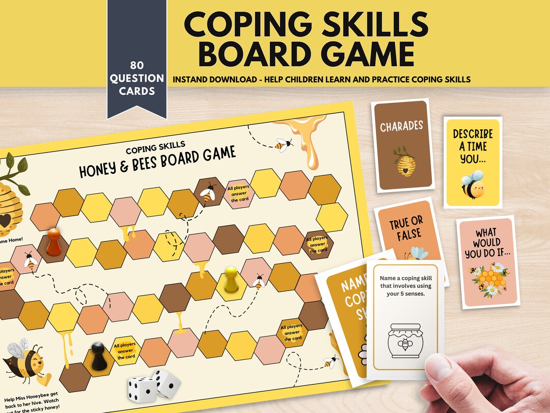 Coping Skill Therapy Board Game Group Therapy Game Social - Etsy