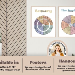 15 Feelings Wheels: Trauma, Trauma Reactions, Anxiety, Atlas of The Heart, Power & Control, Self-Care, DBT Skills, Somatic, ADHD, Sensory image 12