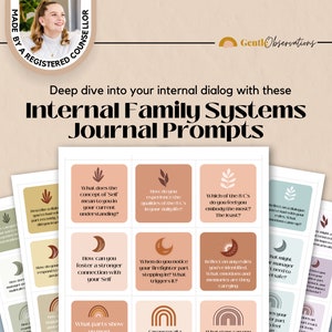 60 Internal Family Systems Journal Prompts, Parts Work, IFS Mapping, IFS Journal Worksheets for Anxiety, Trauma, Inner Critic, Shame & Guilt