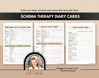 Schema Therapy Diary Cards for Mental Health (Coping & Sleep Tracking)