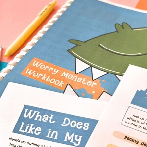 Cuaderno de ejercicios para la ansiedad infantil "El Monstruo de la Preocupación", Cuaderno de ejercicios para la ansiedad infantil en el ámbito de la orientación escolar, Habilidades para afrontar la ansiedad infantil en rincones tranquilos. imagen 4