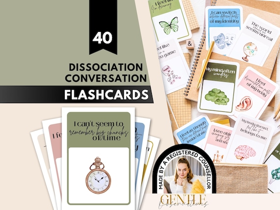 Dissociation Conversation Cards PTSD Therapy Cards, Dissociative Identity Disorder DID Trauma Therapy, Dissociative Experiences Cards, EMDR