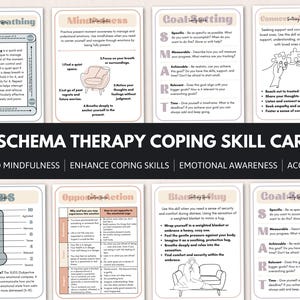 Schema Therapy Coping Skill Cards Include: DBT Skills, Somatic Therapy, Reparenting Scripts, Goal Setting, Journal Prompts, Breathing & More image 4