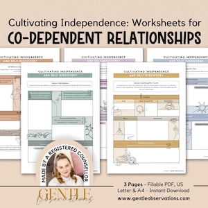 Self-Awareness Worksheets for Co-Dependent Relationships, Finding Yourself In Co-Dependent Relationships, Codependency Therapy Worksheets