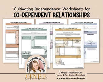 Hojas de trabajo de autoconciencia para relaciones de codependencia, cómo encontrarte en relaciones de codependencia, hojas de trabajo de terapia de codependencia