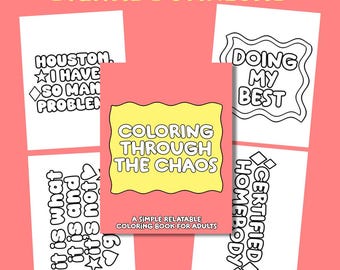 Funny Quotes Coloring Book: Relatable Anxiety Relief (Digital Download)