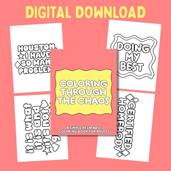 Funny Quotes Coloring Book: Relatable Anxiety Relief (digital