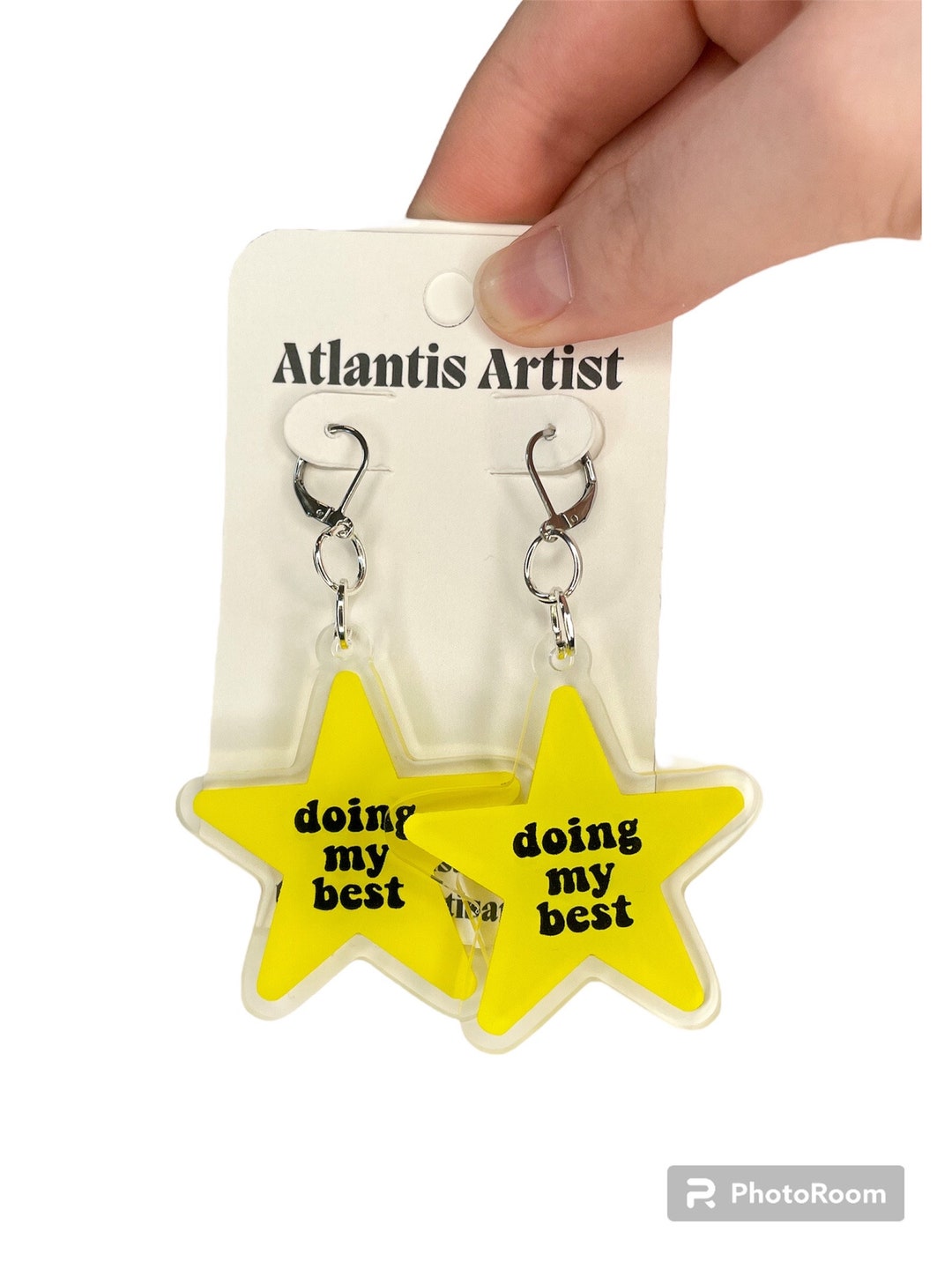 Star Shaped Earrings, Doing My Best Earrings, Meme Earrings, Funny