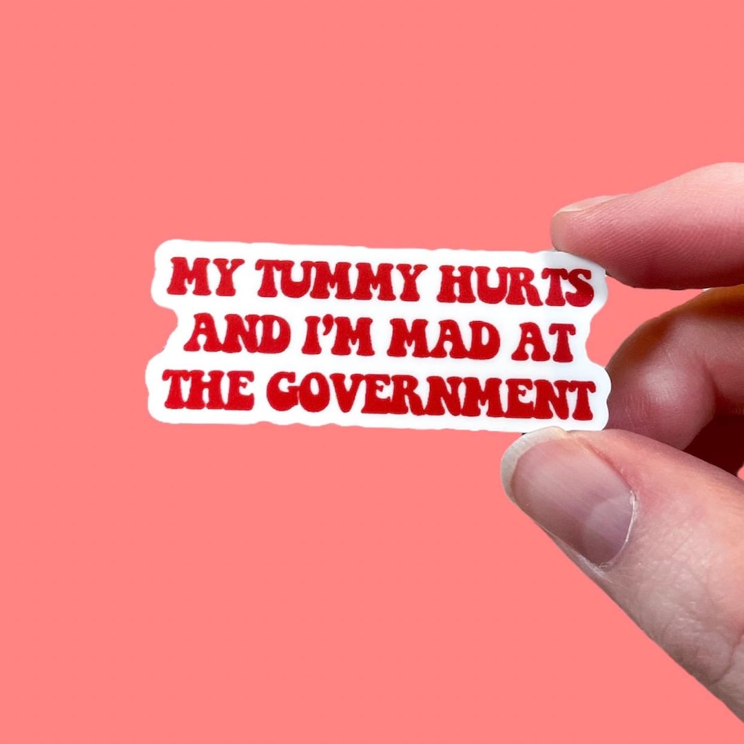 Buy Tummy Hurts, Funny Vinyl Small Sticker for Water Bottle and Laptop,  Water and UV Resistant, Gifts Under 10, Stocking Stuffer, Relatable Online  in
