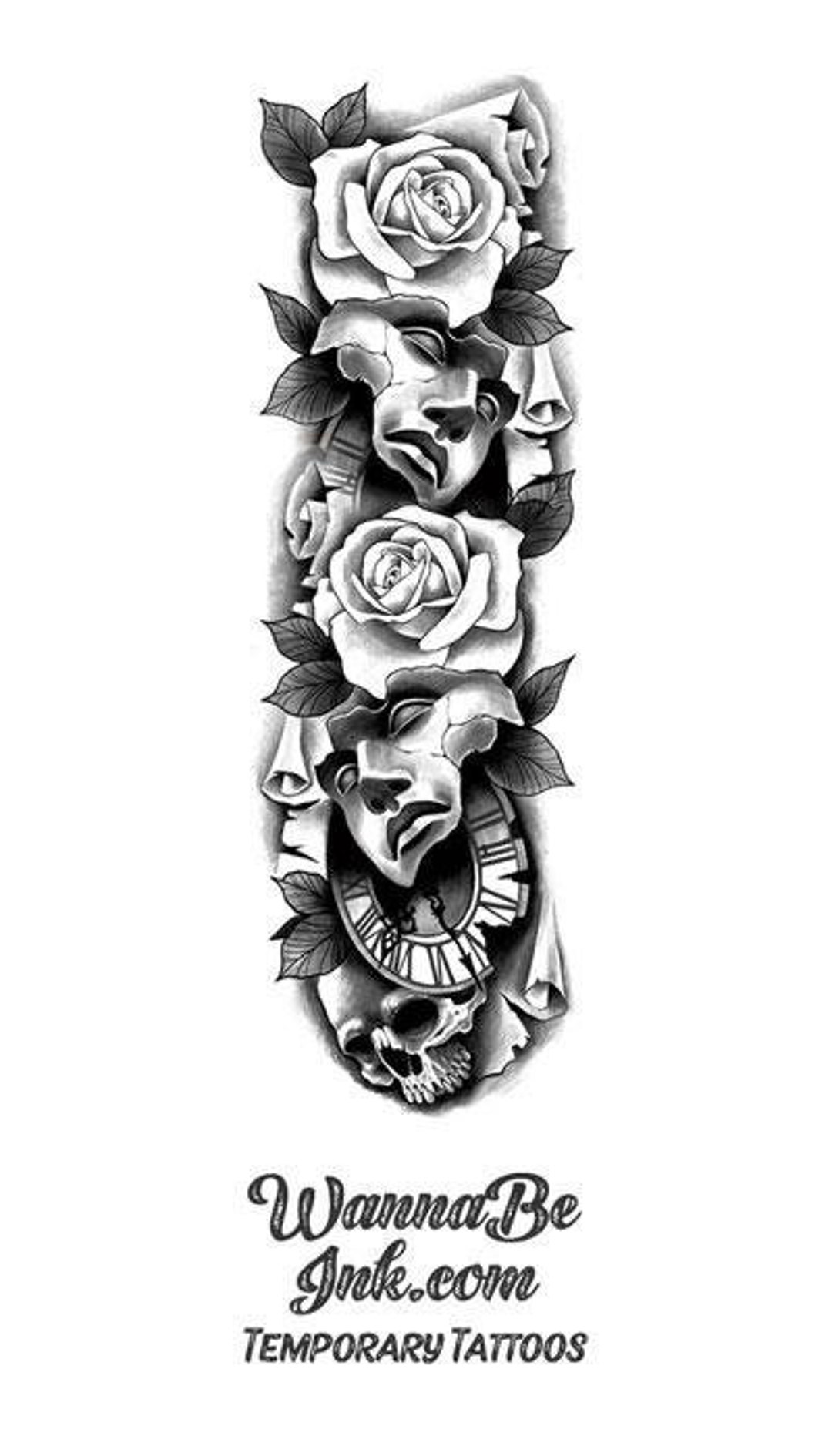 Rosas modernas y estatuas rotas con tatuajes de manga temporal - Etsy México Rosas modernas y estatuas rotas con tatuajes de manga temporal - Etsy México