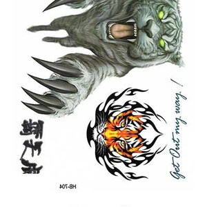 Leaping Gray Tiger Best Temporary Tattoos