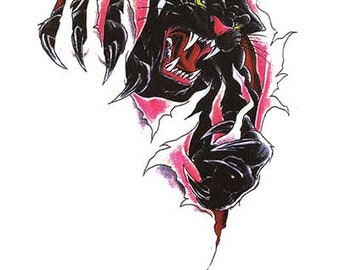 Black Jaguar Tearing Through Best Temporary Tattoos - Etsy Australia Black Jaguar Tearing Through Best Temporary Tattoos - Etsy Australia