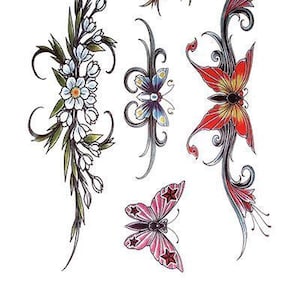 Butterfly and Flower Bunches Best Temporary Tattoos