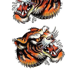 Asian Tiger Cartoon Best Temporary Tattoos
