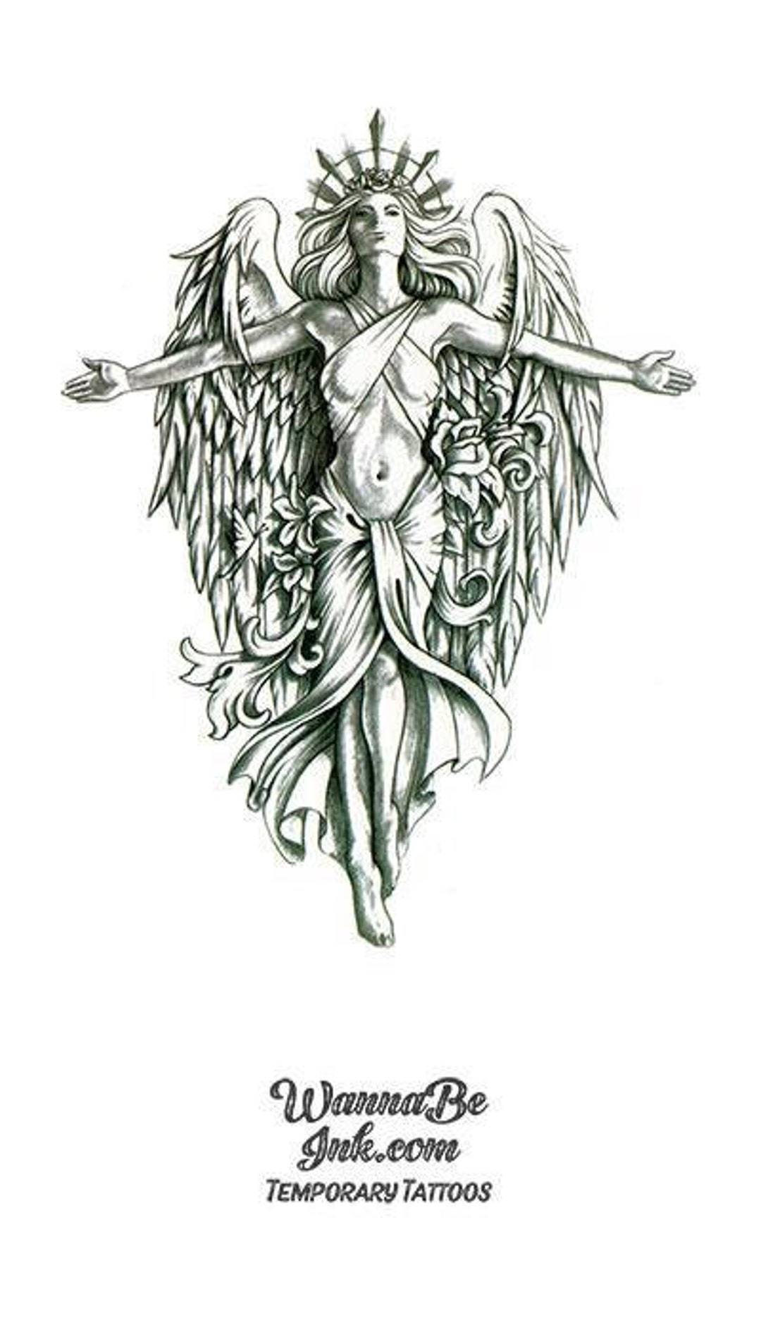 Angel Winged Woman Best Temporary Tattoos - Etsy Denmark