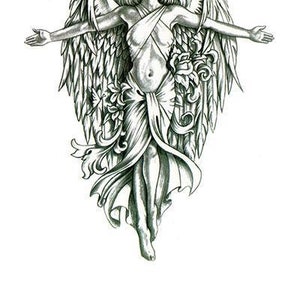 Mujer con alas de ángel Los mejores tatuajes temporales