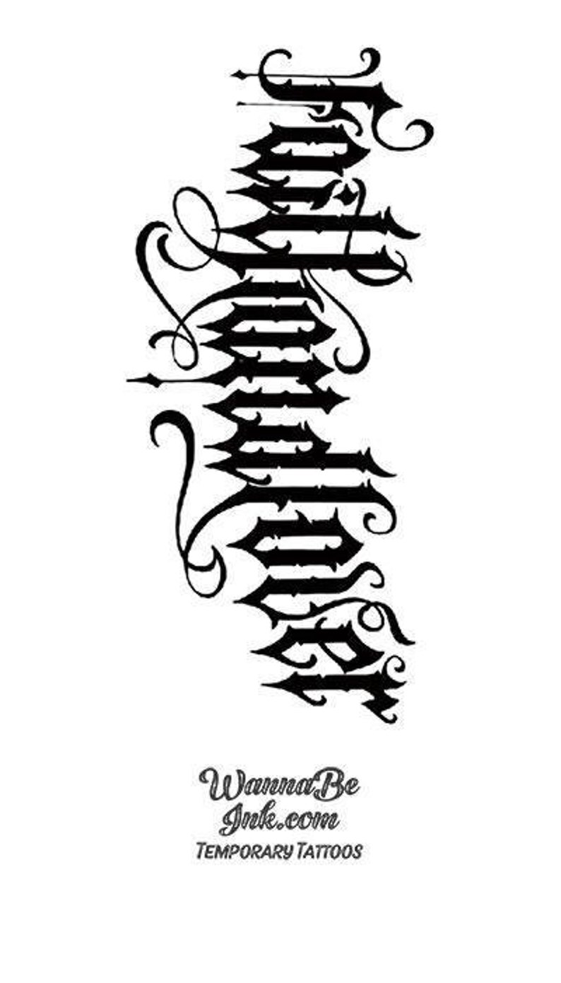 Faith and Lover Gothic Writing Full Chest Tattoo - Etsy