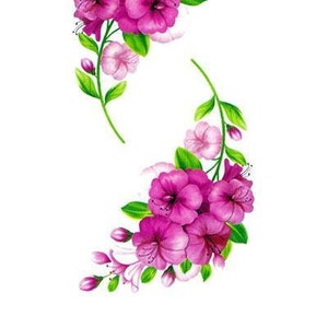 Purple FLower Bunches Flower Temporary Tattoos